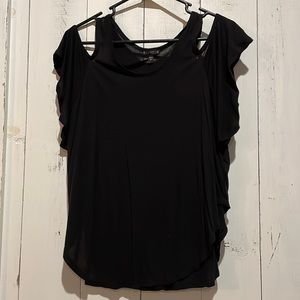 Express Black Cold Shoulder Top
